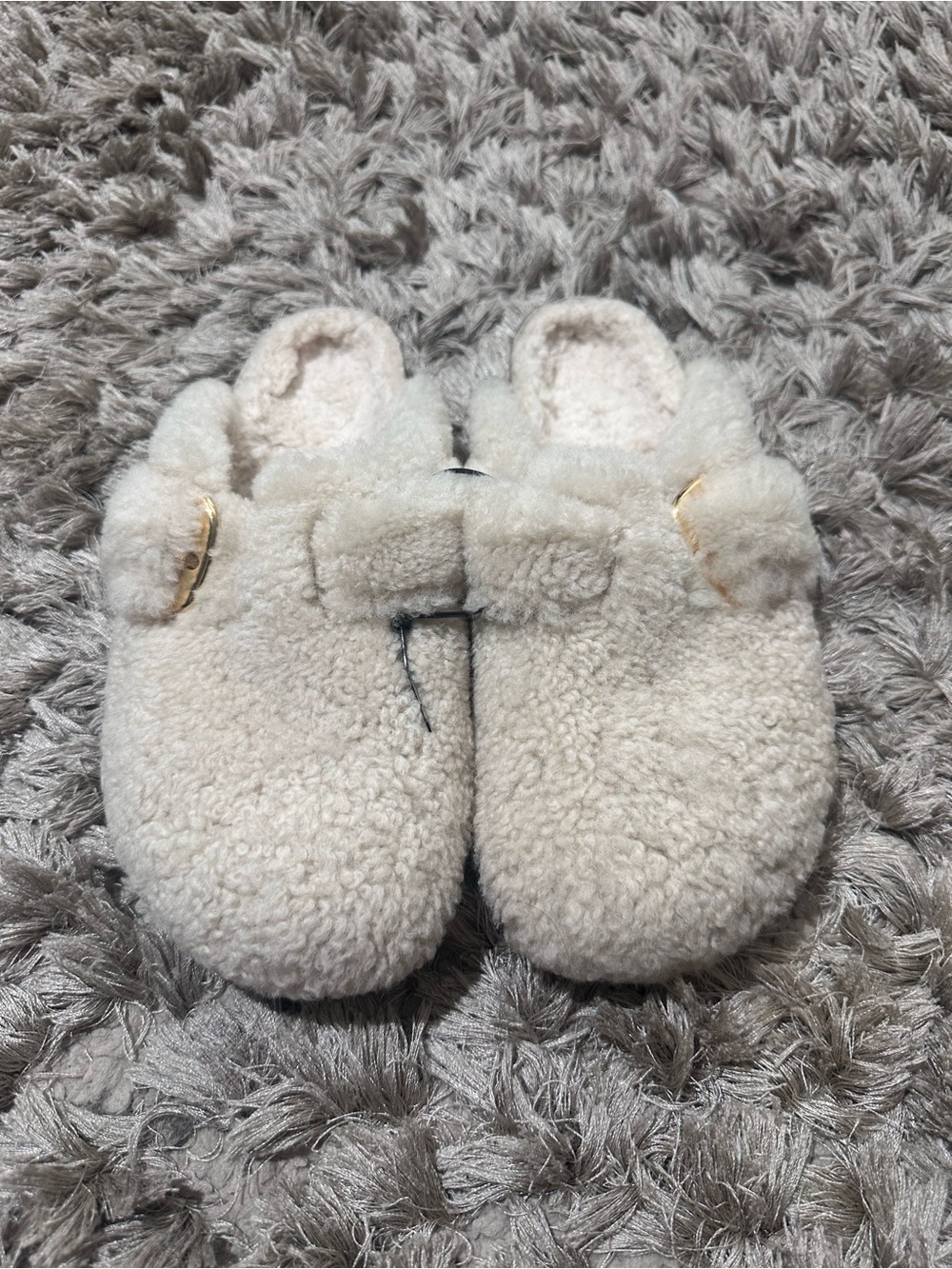 Birkenstock Boston Cozy Cream Sherpa Kids Slippers